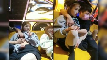 几个技校读书的零零后真会玩寒冷冬夜KTV卫生间包房一边唱一边操逼真缺德拿喝酒杯洗鸡巴